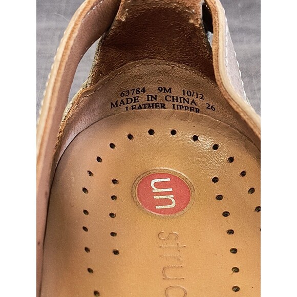 CLARKS 63784 Unstructured Strappy Leather Loafers Mary Janes - Tan 9M Ladies - Picture 9 of 9